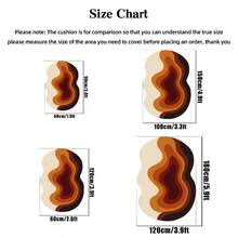 High-Quality Velvet Dot Plastic Bottom 1pc Modern Uniquely Shaped European-Style Abstract Wave Pattern Living Room Carpet Creative Caramel Brown Gradient Bedside Rug For - Multicolor - View 5