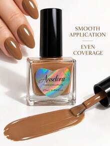Anselora Warm Caramel Glossy Nail Polish 12ml, High Shine Creamy Solid ...