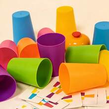 Memory Stacking Cups Game, Matching And Stacking Cups, Children's Matching And Stacking Toy, Competitive Stacking Toy, Fast Stacking Game Set With Bell And Pattern Cards, Educational Competitive Game, Christmas Gift, Christmas Decoration - Multicolor - View 7