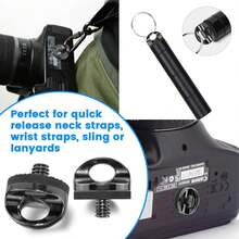 Camera Neck Strap Screw Holder, 1/4 Thread Camera Screws With Rubber Washer For Quick Install/Release Wrist Strap Sling - View 3