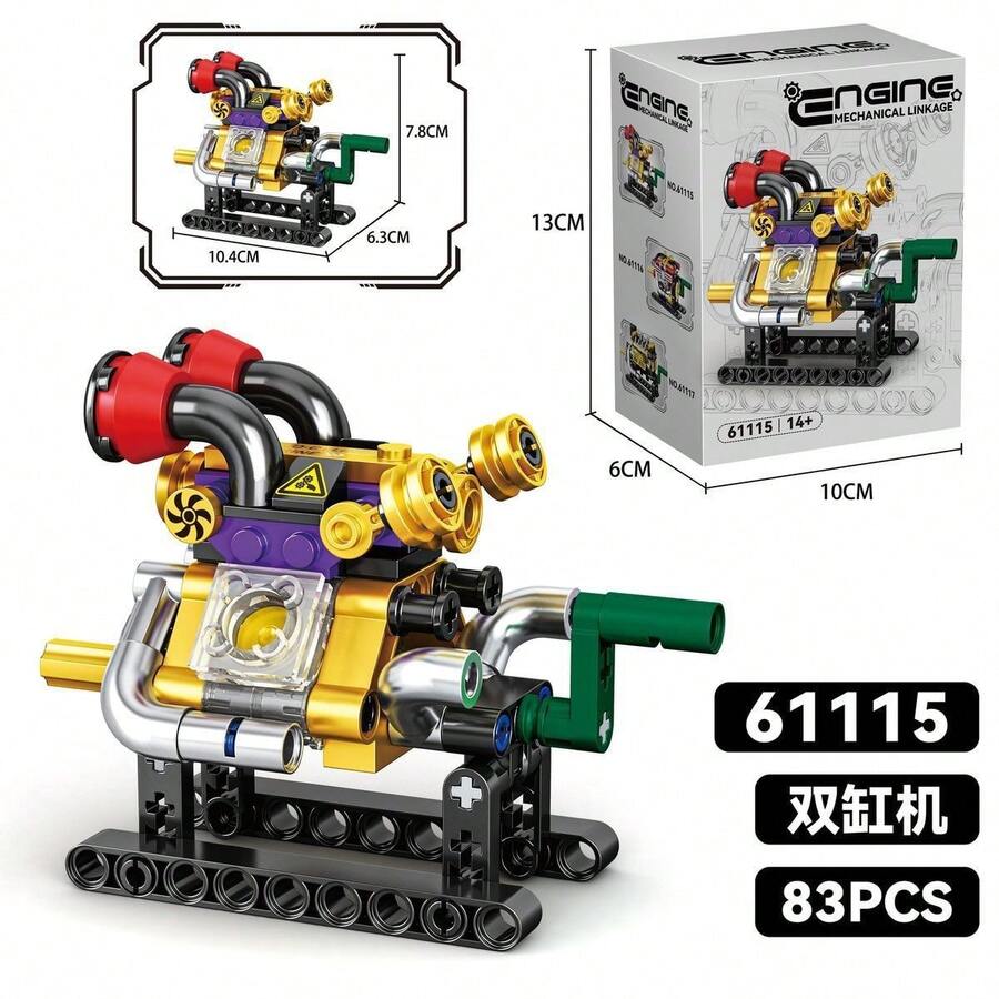 Xây dựng một động cơ thực sự hoạt động! Bộ mô hình động cơ V8 mini này có các piston chuyển động và trục khuỷu quay. Một dự án DIY cơ khí chuyên sâu dành cho thanh thiếu niên yêu thích kỹ thuật. (Giao hàng ngẫu nhiên) - Nhiều màu - Xem 1