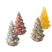 Crystal Crushed Stone Holiday Tree Decor Ornament, Resin Drip Holiday Theme Desktop Display, Holiday Atmosphere Mini Resin Crystal Tree, Christmas Eve Scene Decoration, Home Soft Decor Accessory, Holiday Creative Gift - Multicolor - View 6