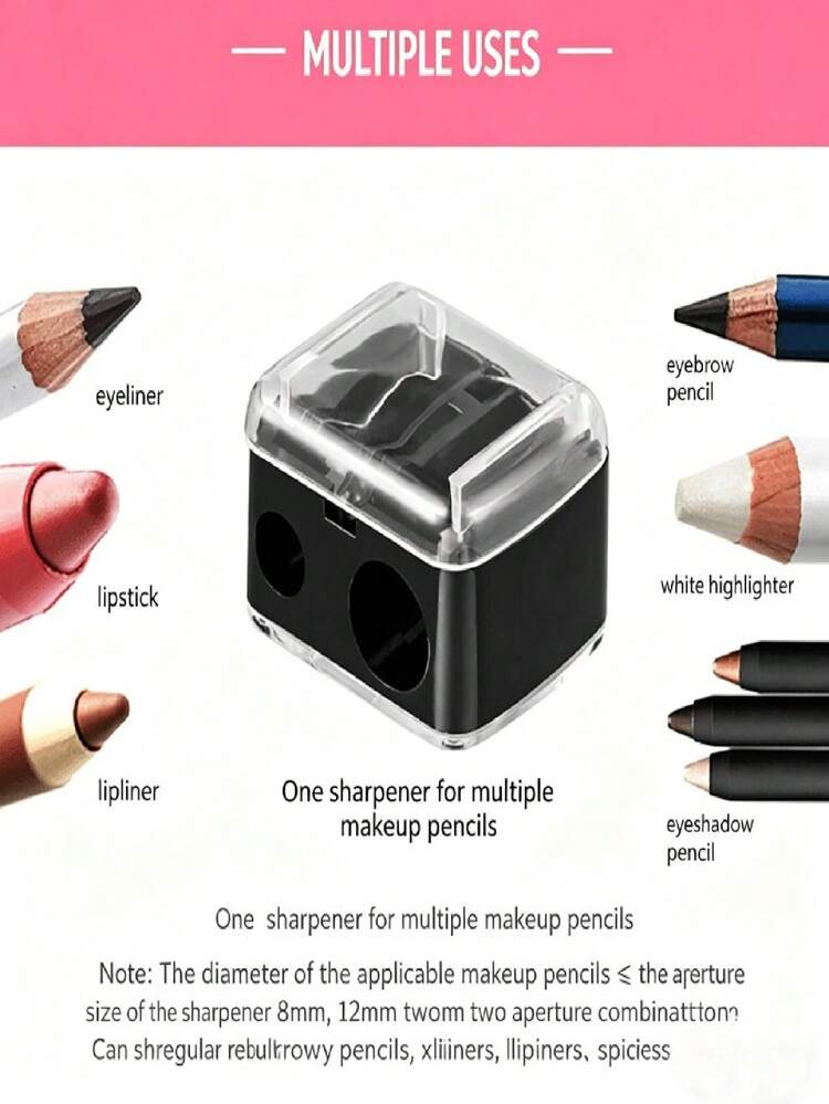 10-Pack Automatic Pencil Sharpeners, Suitable For Eyebrow Pencils, Lip Liners, And Eyeliners - Multi-Functional Dual-Hole Sharpener With Color-Coded Caps, Suitable For School, Office, And Makeup Tools, No Refills Needed - Sets - View 8
