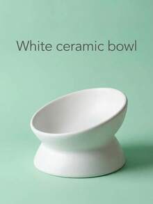 Non-Slip Tilted Ceramic Pet Bowl With Base, Suitable For Cats And Dogs, Reduces Neck Pressure, Improves Digestion, Cute Anti-Tip Ceramic Cat Food/Water Bowl, Suitable For Indoor Cats - 120ml - View 6