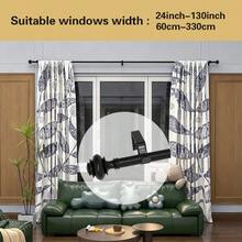 Nordic Black Curtain Rod Roman Rod, Adjustable Length, Fits 1m, 2m, 3 Meters Windows, 5/8 Inch Metal Single Rod Curtain Rod Rail Set, Wall Mounted, Suitable For Bedroom, Living Room, Apartment Windows - Black 1 Set - View 6
