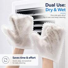 30pcs Reusable Microfiber Dusting Cleaning Gloves, Dry & Wet Use, Lint-Free Soft Cleaning Gloves, Suitable For Makeup Vanity, Makeup Brushes, Cosmetic Storage Boxes, Furniture, Glass, Bathroom And Car Interior, Makeup Vanity Dusting Tool - Multicolor - View 1