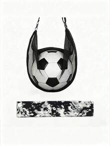 1/2Pcs Sports Ball Storage Bag, Mesh Drawstring Crossbody Sling Bag With Headband For Basketball Football Volleyball, Portable Sport Equipment Pouch For Sports & Daily Use - Multicolor - View 8