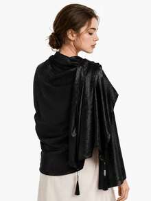 1pc Metallic Glossy Ribbon Shawl Scarf For Women, Shiny Outer Layer For Banquet Dress, Fashionable Daily Outfit - Multicolor - View 13