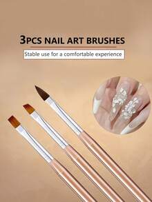 Bộ 3 cọ vẽ nail, cọ dẹt vát góc tạo hình và vẽ móng tay - Nhiều màu - Xem 2