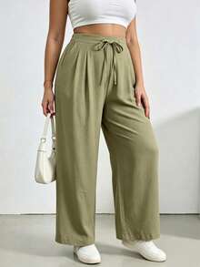 Plus Size Pants - Army Green - View 4