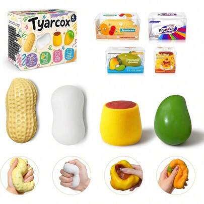Hasbro 100pc Crunchy Squishy Stress Ball Block Flake Filled ASMR Fidget, Moldable Sensory Squeeze Gift With Premium Box, Party Favors & Gifts(Random One)