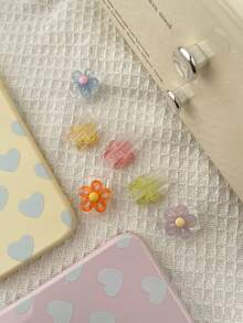 3pcs/6pcs Compatible With Apple And Android Charging Cable Protector Bite Guard, Anti-Breakage Charging Head Protective Shell, Fresh Floral Data Cable Protector, Macaron Color Transparent Hollow Flower Design, Cute Girly Style, Fits Charging Head, Anti-Breakage, Anti-Collision, Compact And Exquisite, Practical And Stylish, Phone Charging Cable Decorative Accessory Protector - Multicolor - View 5