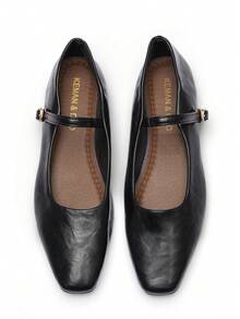 Okurime. Retro Flat Mary Jane Shoes For Women, New 2026 Spring/Summer Minimalist Strap Comfortable Shoes - Black - View 3