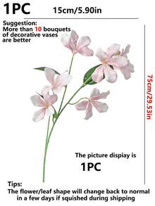 1 Stem Artificial Silk Orchid, Pink Orchid, Fake Flower, 29.5 Inches, For Home, Office, Wedding Table Centerpieces, Party, Yard, Garden, Summer Decor - Pink - View 2
