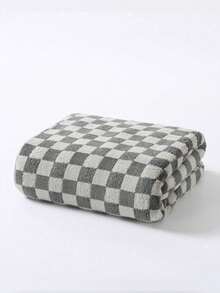 1pc/2pcs - Checkerboard Pattern Bath Towel & Hair Drying Cap, Bath Towel Size 90*170 Cm, Matching Checkerboard Pattern Hair Drying Cap, Soft And Thick, Quick-Drying. Classic Checkerboard Appearance, Skin-Friendly Fabric, No Shedding. Multiple Colors Available, Home Bathing, Combining Aesthetics And Practicality. - Multicolor - View 12