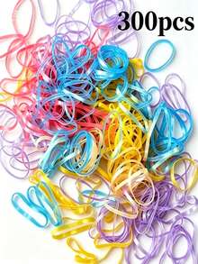 500pcs,Thickened Disposable Black Small Rubber Bands,Hair Ties,Girls,Hair Accessories,Cute Hair Bands,Durable Hair Ropes - Multicolor - View 4