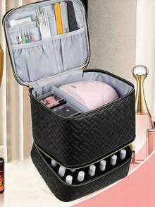 1pc Nail Polish Storage Rack - Holds 30 Bottles (15ml), Nail Polish And Nail Dryer Storage Bag - Multicolor - View 4