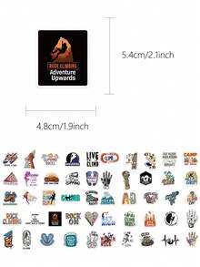 50Pcs Outdoor Climbing Aesthetic Stickers, Decals For Water Bottle Laptop DIY Crafts - Multicolor - View 2