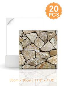 1/10/20Pcs 3D Faux Stone Wall Stickers, Peel And Stick Wall Panels, Self Adhesive Decorative Wall Tiles For Home Interior Decor - Wall Stickers - View 16