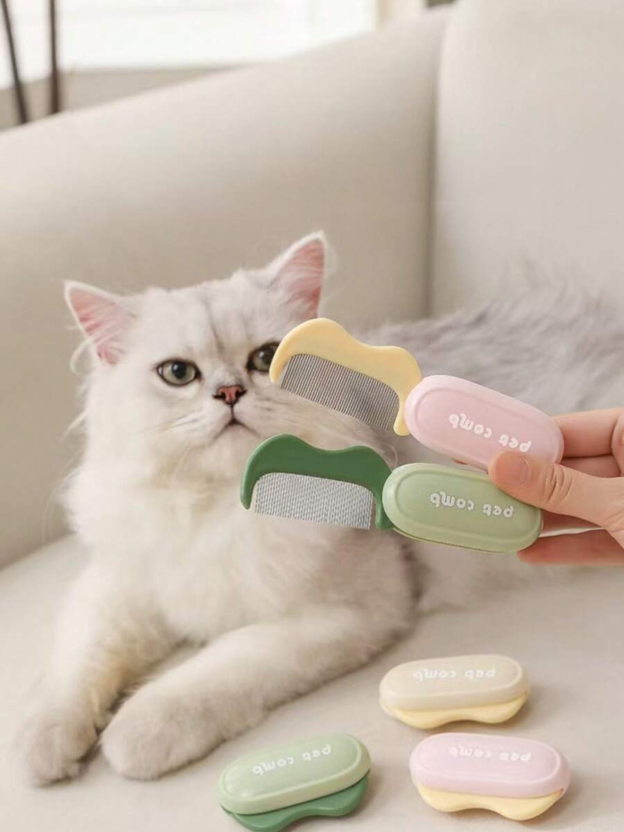 Cat Comb Folding Comb Detangling Brush Deshedding Comb Pet Grooming Tool Dog Hair Removal Brush Dog Hair Dedicated Comb - Multicolor - View 1