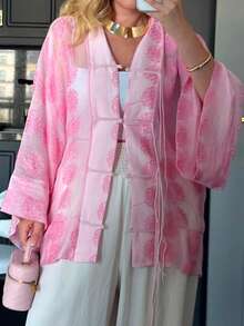 New Fashion Embroidered Women's Vintage Jacket For Daily Wear All Seasons Pink - Pink - View 5