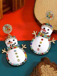 European And American Cross-Border Christmas Snowman Creative Personalized Earrings - Multicolor - View 5