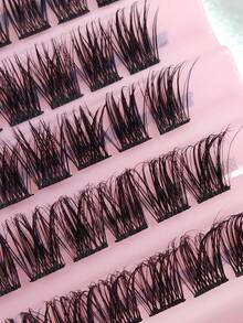 120 Pcs Lash Clusters Includes Glue And Tweezers DIY Eyelash Extensions Natural Lashes D Curl Individual Lashes Eyelash Clusters Extensions Wispy Lash DIY At Home Lash Tech Supplies - Black - View 3