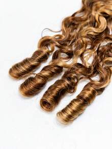 OQ Hair Highlight Color Burmese Curly Crochet Human Hair 16-24 Inch Braids Friendly Hair Extensions Shed-Free Easy Install 50g Per Bundle Virgin Human Hair No Chemical Process Daily Use For Beginners - S4/27 - View 7