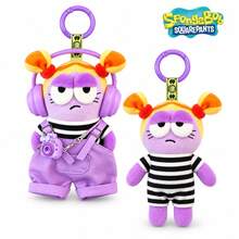 SpongeBob SquarePants 1pc Bully Fish Purple Cool Plush Keychain, Can Be Hung On Backpacks, Keys And Jeans. Features Funny Grumpy Expression, Eye-Catching Design. Cute Unique Portable Bag Charm, Ideal Holiday And Birthday Gift For Friends And Girlfriends. - Multicolor - View 1