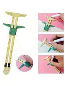 1pc Adjustable Sewing Gauge Multi-Function Sliding T-Square Ruler, Portable Fabric Marking Measurement Tool With Clear Scale, DIY Handmade Quilting Sewing Accessory, Suitable For Fabric Marking, Tailoring, Home Craft Projects - Sewing Ruler - View 7