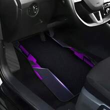 4pcs Set Red & Black Geometric 2D Line Pattern Car Floor Mats, Suitable For All Seasons, Fashionable , Easy To Clean, Fits All Car Models, Great Gift - Multicolor - View 11