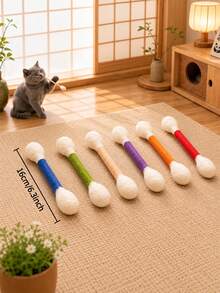 6pcs/3pcs/1pc Large Cat Teaser Wand, Indoor Cat Toy, Interactive Rabbit ...