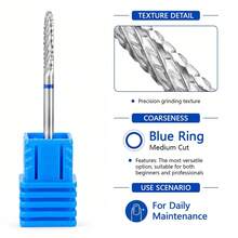 1/2/4/5PCS Professional Nail Drill Bit Cone Carbide Manicure Drill For Electric Milling Cutter Nail Files Buffer Nail Art Equipment Accessory - Silver - View 10