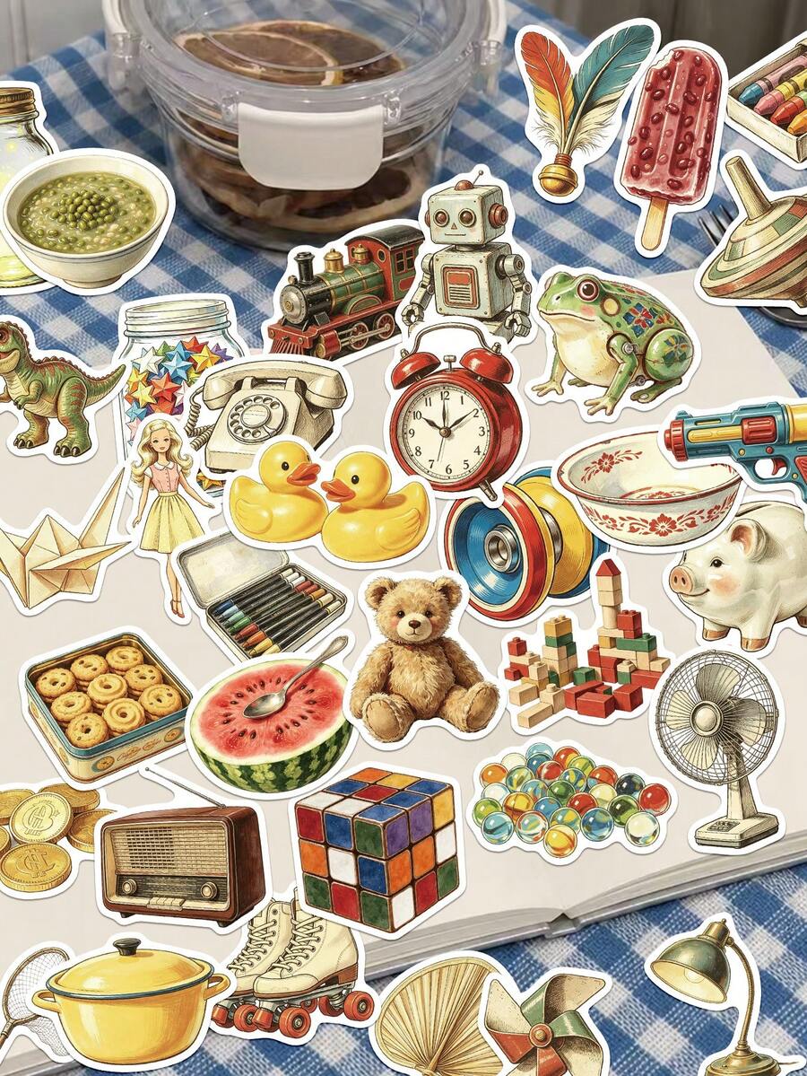 50 buah Stiker Barang Kecil Masa Kecil untuk Casing Ponsel, Kulkas, Perencana, Buku Harian, Album Foto, Koper, Jendela, Gitar, Helm, Skateboard, Laptop - MultiWarna - View 1