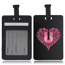 Leather Initial Luggage Tag, Letter Travel Bag Backpack Label, Gift For Women And Teenagers, Essential Accessory For Summer Back To School Travel - Multicolor - View 22