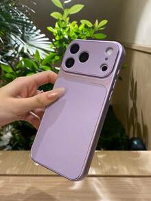 Casing Ponsel Minimalis Sentuhan Lembut Warna Solid Gradien Metalik, Pelindung Anti Guncangan, Hadiah Ideal untuk Teman, Ibu, Sahabat, Kompatibel dengan Apple 17/16/15/14/13 Air/17 Pro Max, Mendukung Pengisian Daya Nirkabel - Purple - View 8