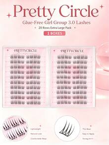 WANPIN 20-Row Reusable Glue-Free Eyelash Book, Segmented Cluster False Lashes For Beginners, Natural Thin Lightweight, Soft Comfortable Non-Irritating, Easy To Apply, Suitable For Daily Eye Makeup - C - View 9
