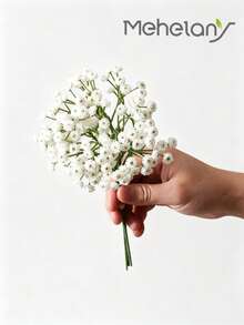 MEHELANY 12pcs Artificial Gypsophila Flowers, 8.67 Inch Small Fake Gypsophila Flowers With Stems, Realistic Silk Flowers For Autumn Home Decor, Thanksgiving, Harvest Festival Table Centerpieces, Bridal Bouquets, Wedding Decorations, Floral Arrangements, Outdoor Garden, Birthday, Bridal Gifts - White - View 11