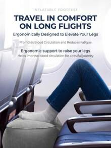 1pc Inflatable Height-Increasing Seat Cushion And Travel Foot Pillow, One-Touch Inflating Adjustable Seat Height Booster, Portable Airplane Leg Support Air Pillow, Stadium Spectator Height-Increasing Pad, Travel Outdoor Essential - Multicolor - View 6