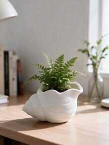 3D Printed Ocean-Style Seashell Shaped Creative Planter, Colorful Matte Finish, Suitable For Succulents And Mini Foliage Plants, Indoor Desktop And Windowsill Greenery Container, Artistic Flower Pot, Home Decor Small Gift - Multicolor - View 8
