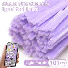 101 Pcs DIY Chenille Stem Set + Video Tutorial– 31 Colors Encrypted Chenille Stems, 30cm Fuzzy Pipe Cleaners – Suitable For Valentine's Day, Party Decoration, Christmas Decor And More– High Quality – Adult Crafts And Commercial Use - Monochrome - View 35