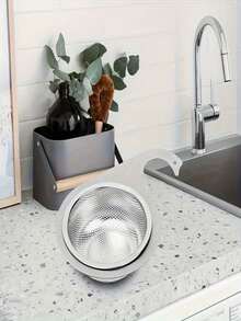 1pc Stainless Steel Sink Filter Basket Detachable Gooseneck Storage Drain Basket Kitchen Hanging Drain Rack - Multicolor - View 6