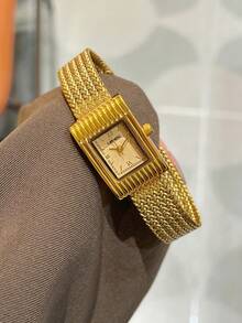 LIANDU 1 Piece Retro Gold Women's Quartz Watch, Daily Wear, Simple Business Casual Fashion Style, Stainless Steel Strap, Holiday Gift Giving Options - Gold - View 1