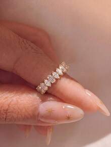 1pc Half-Circle Rectangular Eye-Shaped Ring, Elegant Party/Anniversary Women's Gift Jewelry - Horse Eye - View 5