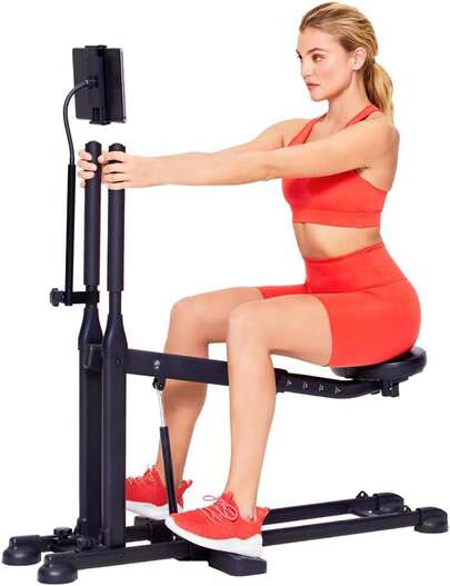 Squat Machine, Workout Equipment For Home Gym, Exercise Leg And Glutes, Low Impact Lower Body Fitness Workouts, Training For Total Body, Easy Setup, Foldable For Storage, Pink