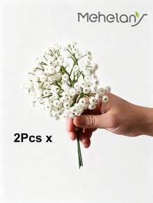 MEHELANY 12pcs Artificial Gypsophila Flowers, 8.67 Inch Small Fake Gypsophila Flowers With Stems, Realistic Silk Flowers For Autumn Home Decor, Thanksgiving, Harvest Festival Table Centerpieces, Bridal Bouquets, Wedding Decorations, Floral Arrangements, Outdoor Garden, Birthday, Bridal Gifts - White - View 12