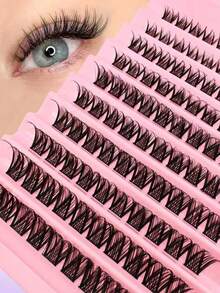 120 Pcs C Curl Cluster Eyelashes, Length 8-16mm, Segmented Individual Eyelashes, DIY Specific, Individual Eyelash Extension, Eyelash Clusters, Individual False Eyelashes, False Eyelashes - D - View 2