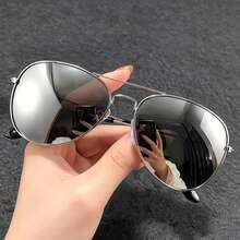 Classic Aviator Style, Slim Metal Frame, Versatile For Daily Wear, Beach Vacation, Street Style, Unisex. - Multicolor - View 9