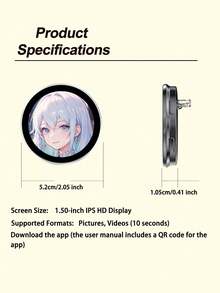 Smart Electronic Display Brooch, Digital Photo & Video Pendant Connectable To Phone, Rechargeable Screen Brooch, Supports Personalized Content, Creative Fashion Accessory, Christmas Halloween Birthday Valentine's Day Gift For Men & Women - View 4