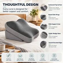 Adjustable Wedge Pillow, Ergonomic Bed Backrest Reading Pillow, Height Adjustable Back Support Cushion With Breathable Cover, Memory Foam Pad, Suitable For Bedroom Reading, Watching TV And Daily Relaxation - Color-block Cushion - View 6